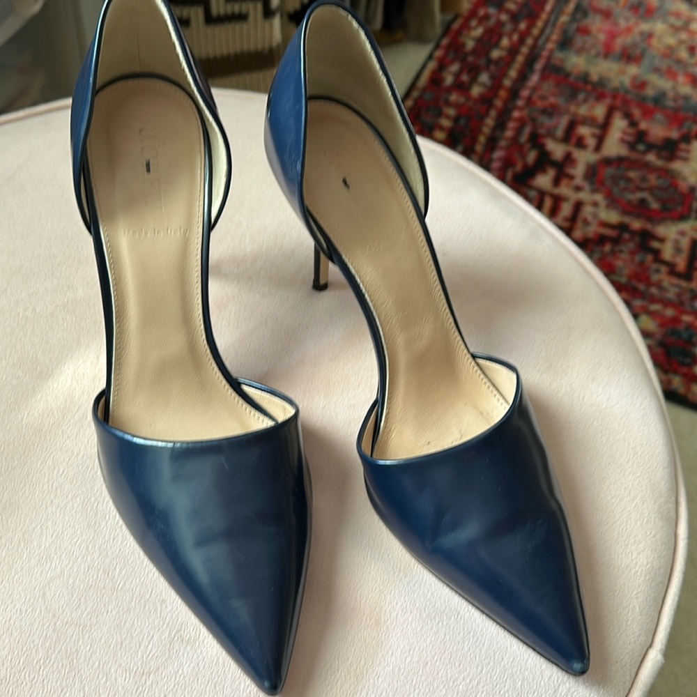 J.Crew made in Italy leather D’Orsay pumps navy blue 10